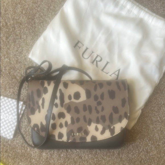 Furla Leopard Print Crossbody Bag - Brown and Black